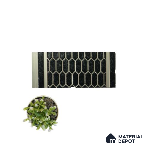 Black Patterned Look Charcoal Decorative Wall Panel VX3016 8 ft x 8.2 inch - 3 mm | Suitable for Feature Wall, TV Unit & Living Room | Width is Subjected to 5% Variation