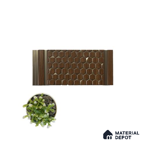 Brown Patterned Look Charcoal Decorative Wall Panel VX3020 8 ft x 8.2 inch - 3 mm | Suitable for Feature Wall, TV Unit & Living Room | Width is Subjected to 5% Variation