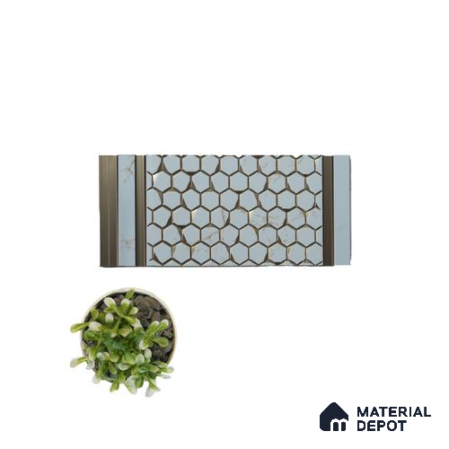 White Patterned Look Charcoal Decorative Wall Panel VX3021 8 ft x 8.2 inch - 3 mm | Suitable for Feature Wall, TV Unit & Living Room | Width is Subjected to 5% Variation