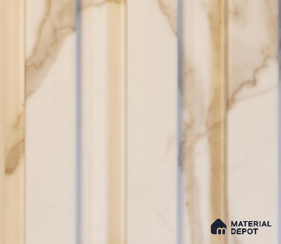 White Marble Louver PN 00087 (1001-201) 9 ft x 4.7 inch MDF Panel - 18 mm | Suitable for Feature Wall, TV Unit & Living Room | Width is Subjected to 5% Variation