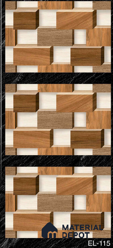 TL 01789 Block Wood Brown 18 x 12 inch Glossy Finish Ceramic Wall Tile - 7 mm