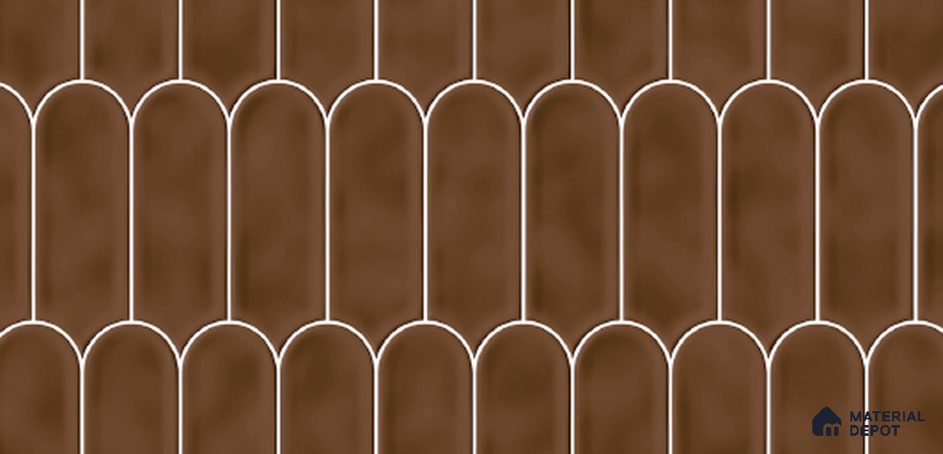 Faux Subway Wall Tile TL 10767 Brown Walnut Dark 2 ft x 1 ft Glossy Finish Ceramic Tile - 9 mm | Please Expect a Slight Variation of Pattern