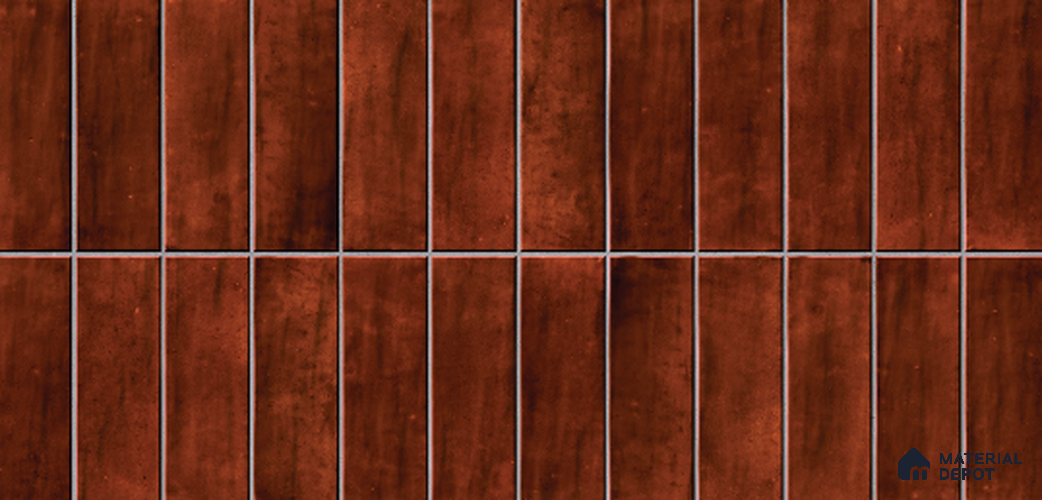 Faux Subway Wall Tile TL 10773 Mocha Brown Highlighter 2 ft x 1 ft Glossy Finish Ceramic Tile - 9 mm | Please Expect a Slight Variation of Pattern