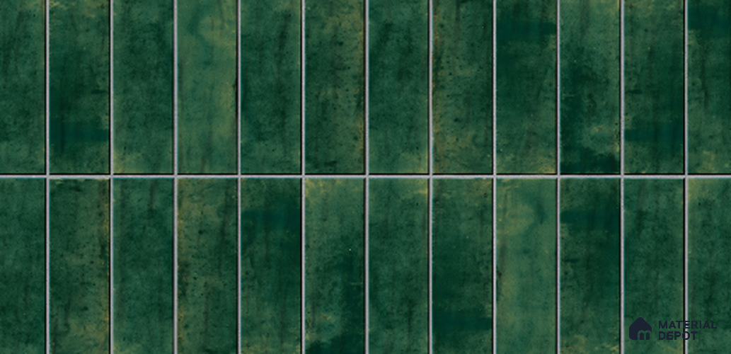 Faux Subway Wall Tile TL 10773 B Jade Green Highlighter 2 ft x 1 ft Glossy Finish Ceramic Tile - 9 mm | Please Expect a Slight Variation of Pattern