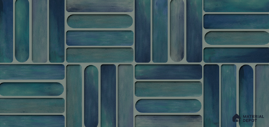 Faux Subway Wall Tile TL 10774 C Azure Blue Highlighter 2 ft x 1 ft Glossy Finish Ceramic Tile - 9 mm | Please Expect a Slight Variation of Pattern