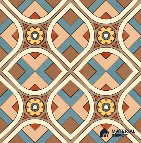 Moroccan Wall & Floor Tile TL 10821 Cedar Soul 1 ft x 1 ft Matt Luster Finish Ceramic Tile - 10 mm | Please Expect a Slight Variation of Pattern