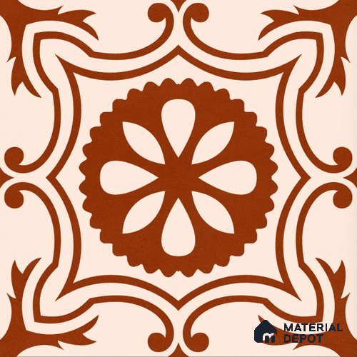 Moroccan Wall & Floor Tile TL 10820 B Rustic Sienna 1 ft x 1 ft Matt Luster Finish Ceramic Tile - 10 mm | Please Expect a Slight Variation of Pattern