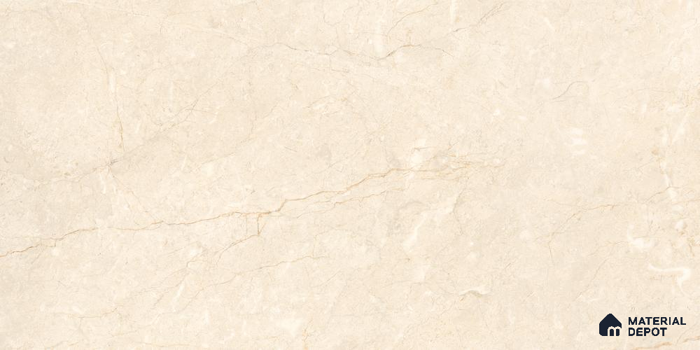 Marble Floor & Wall Tile Chiffon Ivory Glossy Finish TL 00973 | 5 ft x 2.5 ft Vitrified Slab - 9 mm | 4 Random Design | Suitable for Living Room, Bedroom
