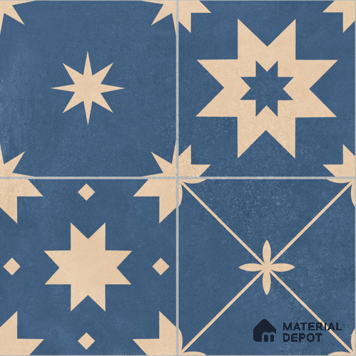 Moroccan Wall & Floor Tile TL 10818 B Azure Drift 1 ft x 1 ft Matt Luster Finish Ceramic Tile - 10 mm | Please Expect a Slight Variation of Pattern