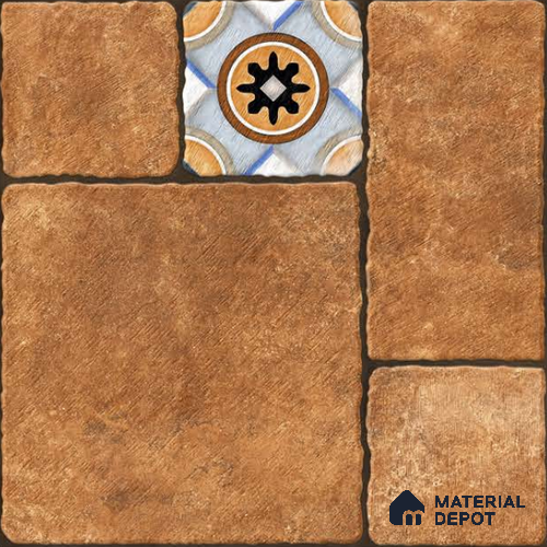 Marbles & Stones Floor Tile TL 10830 C Terra Cube 20 inc x 20 inc Matte Finish Vitrified Heavy Duty Parking Tile - 12 mm  | Pattern Alignment May Vary | 2-3 mm Spacer is Mandatory