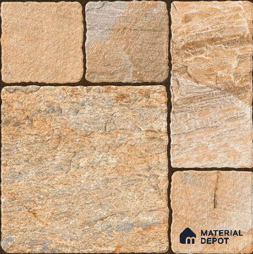 Marbles & Stones Floor Tile TL 10830 Cream Cube 20 inc x 20 inc Matte Finish Vitrified Heavy Duty Parking Tile - 12 mm  | Pattern Alignment May Vary | 2-3 mm Spacer is Mandatory