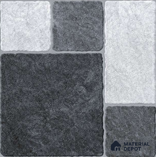 Marbles & Stones Floor Tile TL 10830 D Slate Cube 20 inc x 20 inc Matte Finish Vitrified Heavy Duty Parking Tile - 12 mm  | Pattern Alignment May Vary | 2-3 mm Spacer is Mandatory
