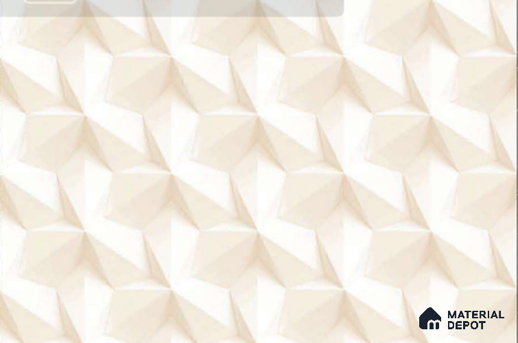 TL 01777 B Light Geometric White 18 x 12 inch Glossy Finish Ceramic Wall Tile - 7 mm