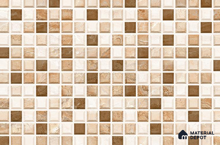 TL 01800 C Highlighter 1 Cubic Brown 18 x 12 inch Glossy Finish Ceramic Wall Tile - 7 mm