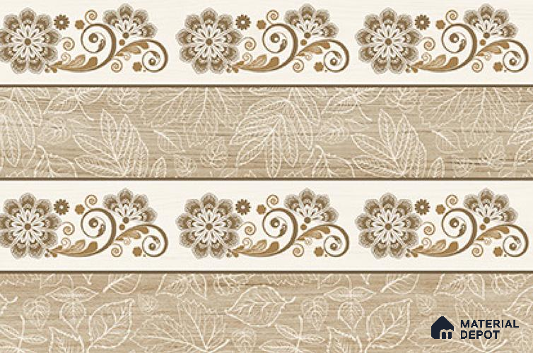 TL 01801 D Highlighter 2 Patterned Cream 18 x 12 inch Glossy Finish Ceramic Wall Tile - 7 mm