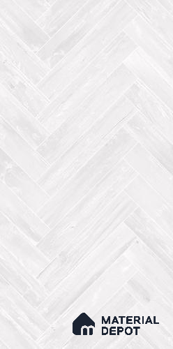 Wooden Floor Tile TL 05120 B Mokuzai Pure Snow 4 ft x 2 ft Vitrified Endless Carving Matte Finish - 9 mm | Herringbone | Suitable for Living Room, Bedroom & Bathroom