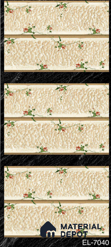 TL 01795 Floral Crema 18 x 12 inch Glossy Finish Ceramic Wall Tile - 7 mm