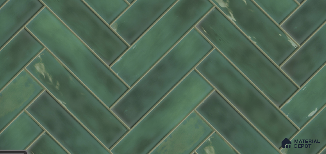 Faux Subway Wall Tile TL 10764 Forest Dark 2 ft x 1 ft Glossy Finish Ceramic Tile - 9 mm | Please Expect a Slight Variation of Pattern