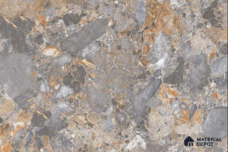 TL 01776 C Dark Rustic Brown 18 x 12 inch Glossy Finish Ceramic Wall Tile - 7 mm