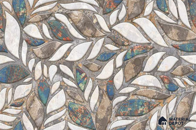 TL 01776 B Highlighter Petal Grey 18 x 12 inch Glossy Finish Ceramic Wall Tile - 7 mm