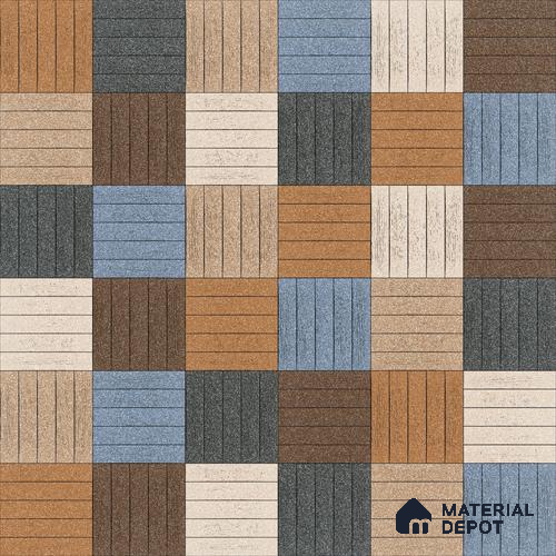 Parking Tile Liner Mix 12 x 12 inch Anti Skid Matte Finish Vitrified Floor Tile - 8 mm | TL 01818 | Suitable for Parking, Terrace & Outdoor Areas | Please Expect a Slight Variation of Pattern