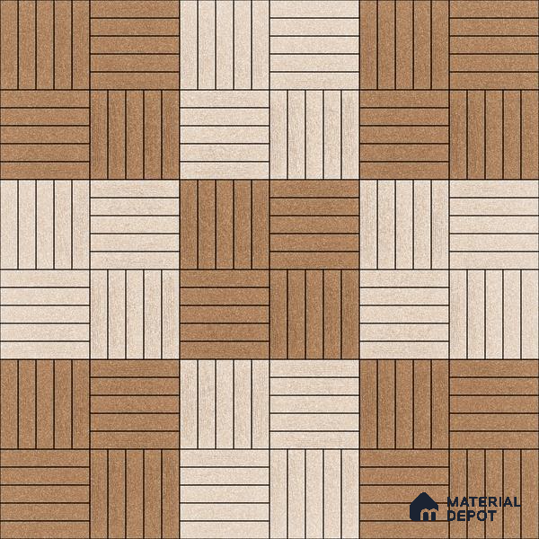 Parking Tile Liner Brown Mix 12 x 12 inch Anti Skid Matte Finish Vitrified Floor Tile - 8 mm | TL 01817 | Suitable for Parking, Terrace & Outdoor Areas | Please Expect a Slight Variation of Pattern