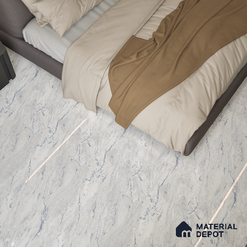 Marble Wall & Floor Tile TL 05141 Marblis Blue Lagoon 4 ft x 2 ft Vitrified Endless Glossy Finish - 9 mm (Random 4) | Suitable for Living Room, Bedroom & Bathroom