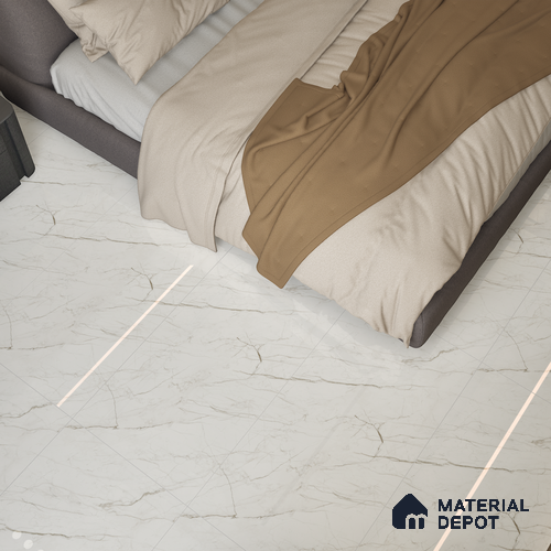 Marble Wall & Floor Tile TL 05114 Marblis Crystal Veil 4 ft x 2 ft Vitrified Endless Glossy Finish - 9 mm (Random 4) | Suitable for Living Room, Bedroom & Bathroom