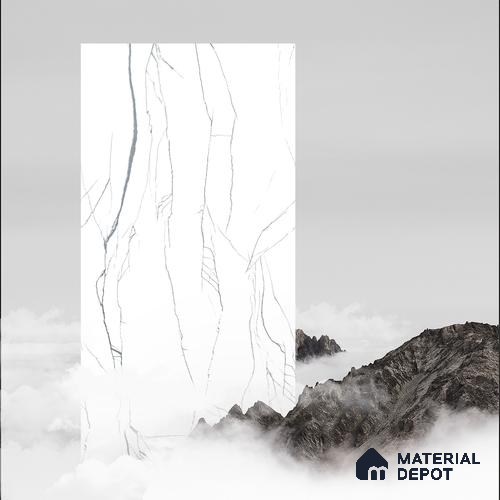 Marble Wall & Floor Tile TL 05113 B Marblis White Radiance 4 ft x 2 ft Vitrified Endless Carving Matte Finish - 9 mm (Random 4) | Suitable for Living Room, Bedroom & Bathroom