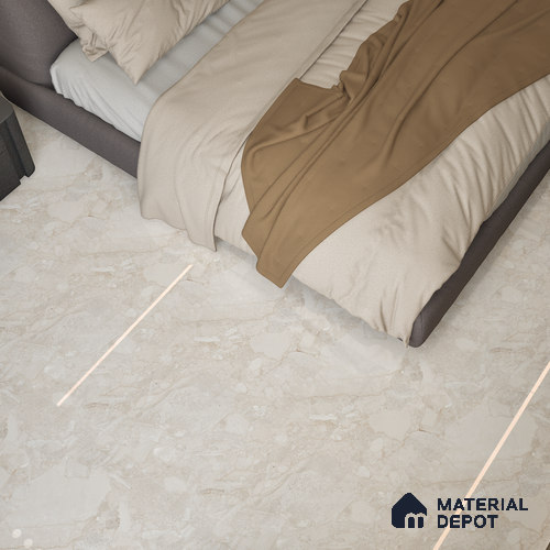 Marble Wall & Floor Tile TL 05116 Marblis Sandy Veil 4 ft x 2 ft Vitrified Endless Glossy Finish - 9 mm (Random 4) | Suitable for Living Room, Bedroom & Bathroom