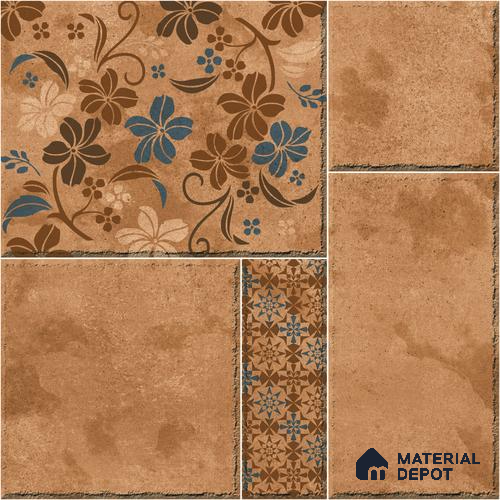 TL 01815 B Patterned 2 Marrone Brown 12 x 12 inch Matte Finish Parking Anti Skid Vitrified Floor Tile - 8 mm