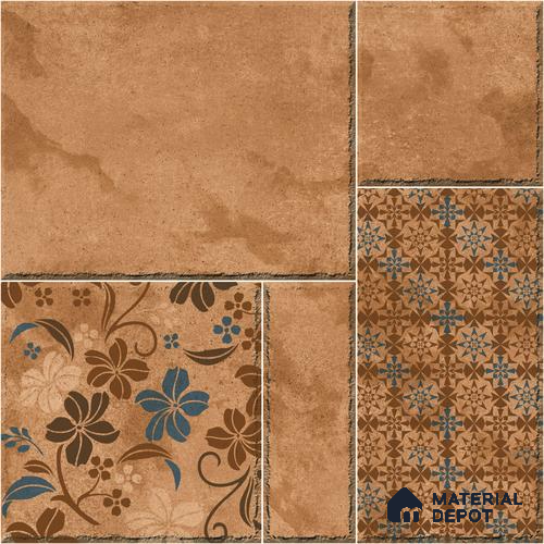 TL 01815 C Patterned 3 Marrone Brown 12 x 12 inch Matte Finish Parking Anti Skid Vitrified Floor Tile - 8 mm