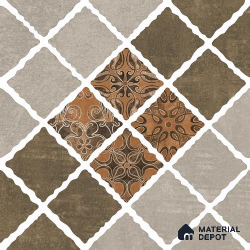 Parking Tile Patterned Brown 12 x 12 inch Anti Skid Matte Finish Vitrified Floor Tile - 8 mm | TL 01823 | Suitable for Parking, Terrace & Outdoor Areas