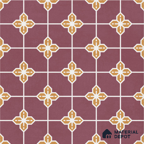 Moroccan Wall & Floor Tile TL 10822 B Lavender Bloom 1 ft x 1 ft Matt Luster Finish Ceramic Tile - 10 mm | Please Expect a Slight Variation of Pattern