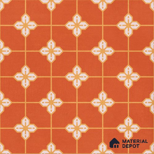 Moroccan Wall & Floor Tile TL 10823 B Ruby Motif 1 ft x 1 ft Matt Luster Finish Ceramic Tile - 10 mm | Please Expect a Slight Variation of Pattern