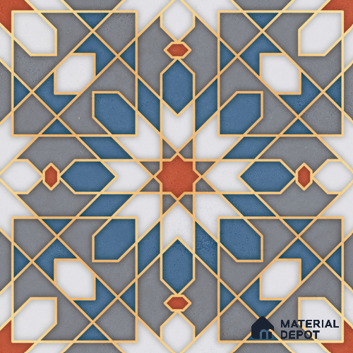 Moroccan Wall & Floor Tile TL 10814 Metallic Mist 1 ft x 1 ft Matt Luster Finish Ceramic Tile - 10 mm | Please Expect a Slight Variation of Pattern