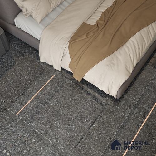 Double Charge Floor & Wall Tile TL 00430 Dualcore Inky Black 4 ft x 2 ft Vitrified Glossy Finish - 9 mm | Suitable for Bedroom, Living Room, Office & Bathroom Wall