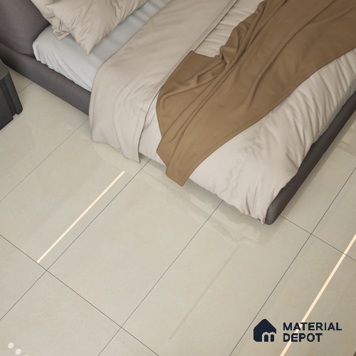 Double Charge Floor & Wall Tile TL 00432 Dualcore Vanilla Beige 4 ft x 2 ft Vitrified Glossy Finish - 9 mm | Suitable for Bedroom, Living Room, Office & Bathroom Wall