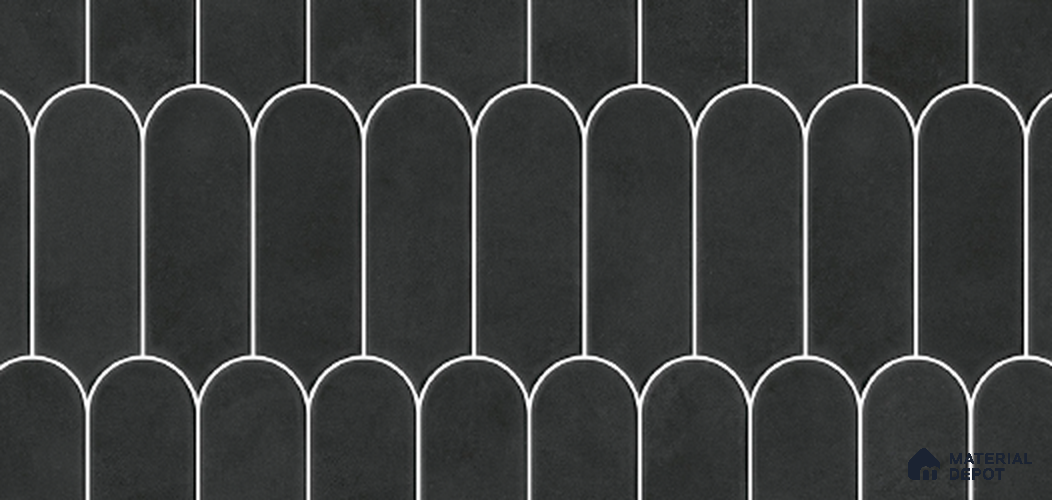 Faux Subway Wall Tile TL 10766 B Black Onyx Dark 2 ft x 1 ft Glossy Finish Ceramic Tile - 9 mm | Please Expect a Slight Variation of Pattern