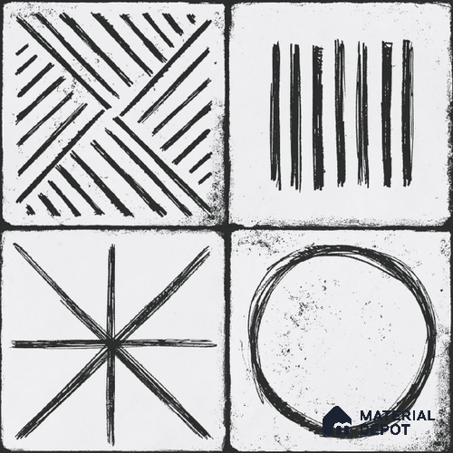 Moroccan Wall & Floor Tile TL 10826 Cloud White 1 ft x 1 ft Matt Luster Finish Ceramic Tile - 10 mm | Random Design | Please Expect a Slight Variation of Pattern