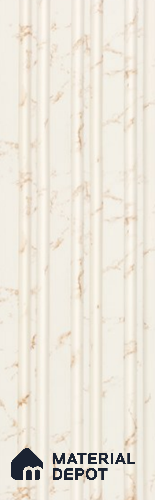 White Marble Louver PN 05910 8 ft x 6 inch Charcoal Panel - 10 mm | Suitable for Feature Wall, TV Unit & Living Room | Width is Subjected to 5% Variation