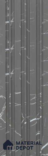 Grey Marble Louver PN 05911 8 ft x 6 inch Charcoal Panel - 10 mm | Suitable for Feature Wall, TV Unit & Living Room | Width is Subjected to 5% Variation
