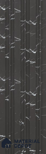 Black Marble Louver PN 05912 8 ft x 6 inch Charcoal Panel - 10 mm | Suitable for Feature Wall, TV Unit & Living Room | Width is Subjected to 5% Variation