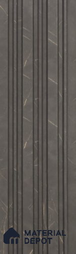 Grey Marble Louver PN 05915 8 ft x 6 inch Charcoal Panel - 10 mm | Suitable for Feature Wall, TV Unit & Living Room | Width is Subjected to 5% Variation