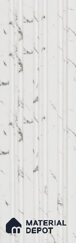 White Marble Louver PN 05916 8 ft x 6 inch Charcoal Panel - 10 mm | Suitable for Feature Wall, TV Unit & Living Room | Width is Subjected to 5% Variation