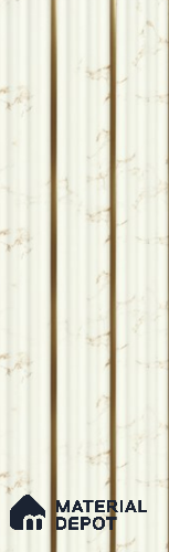 White Marble Louver PN 05902 8 ft x 6 inch Charcoal Panel - 10 mm | Suitable for Feature Wall, TV Unit & Living Room | Width is Subjected to 5% Variation