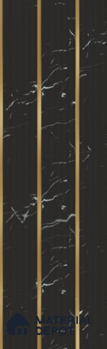Black Marble Louver PN 05904 8 ft x 6 inch Charcoal Panel - 10 mm | Suitable for Feature Wall, TV Unit & Living Room | Width is Subjected to 5% Variation