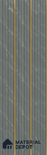 Grey Marble Louver PN 05905 8 ft x 6 inch Charcoal Panel - 10 mm | Suitable for Feature Wall, TV Unit & Living Room | Width is Subjected to 5% Variation