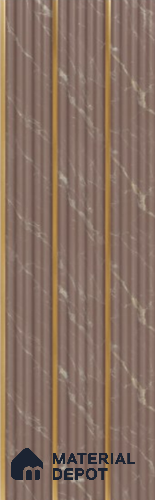 Brown Marble Louver PN 05906 8 ft x 6 inch Charcoal Panel - 10 mm | Suitable for Feature Wall, TV Unit & Living Room | Width is Subjected to 5% Variation