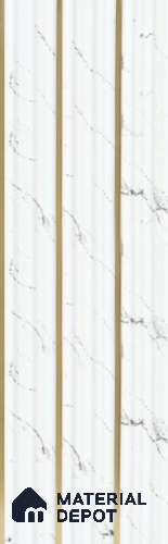White Marble Louver PN 05908 8 ft x 6 inch Charcoal Panel - 10 mm | Suitable for Feature Wall, TV Unit & Living Room | Width is Subjected to 5% Variation